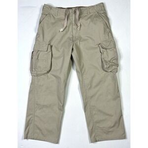 OTB Cargo Pants Mens 36x32 One Tough Brand Beige Baggy Vintage